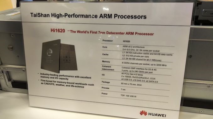 华为首次公开ARM服务器芯片：7nm+64核心