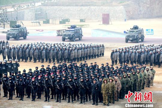 全国公安特警维稳处突实战汇报演练在济南举行