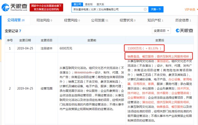 京东电竞公司注册资本增加5000万，经营范围扩大