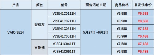 新款VAIO SE14上市 随时随地尽情作乐