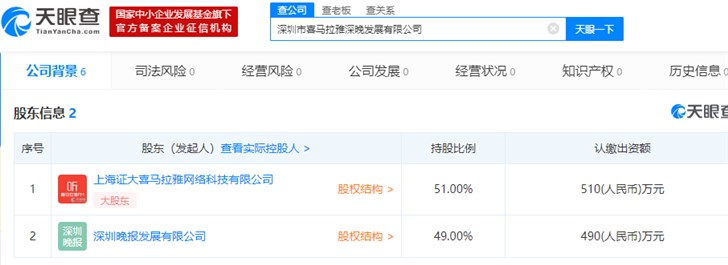 喜马拉雅与深圳晚报成立合资公司，注资1000万元