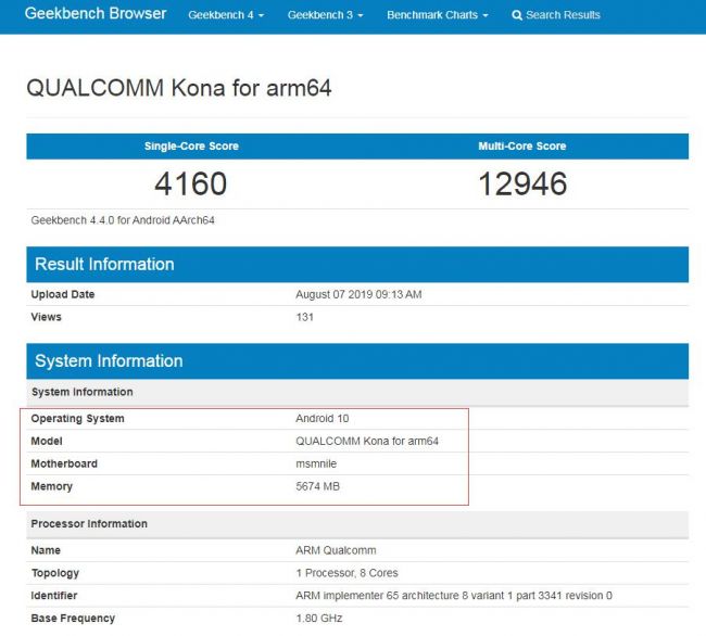 骁龙865？单核4160分成绩骁龙芯片现身跑分网站