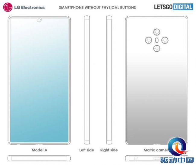 LG新手机专利曝光，机身无物理按键，搭载背部四摄