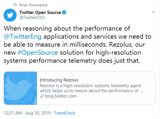 Twitter开源高分辨率遥测工具Rezolus，轻松捕获系统性能异常瞬间