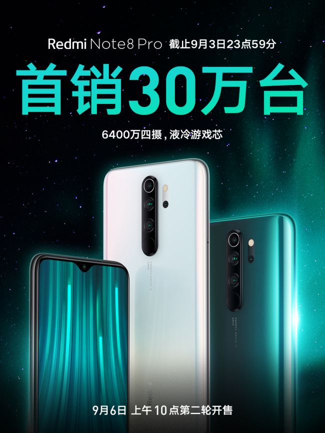 荣耀9X的对手来了 Redmi Note 8 Pro首日销量30万台