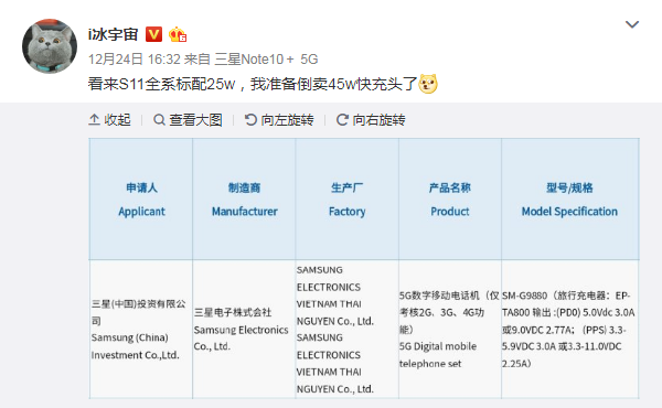 三星S11系列或更名为三星Galaxy S20系列