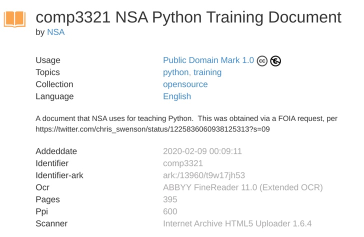 硬核！美国国家安全局NSA的Python培训文档公开