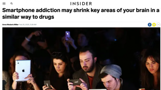 与对药物上瘾类似，对手机上瘾也能响大脑形状和大小？