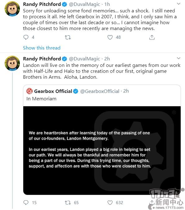 《无主之地》开发商Gearbox联合创始人去世 官方推特发文哀悼