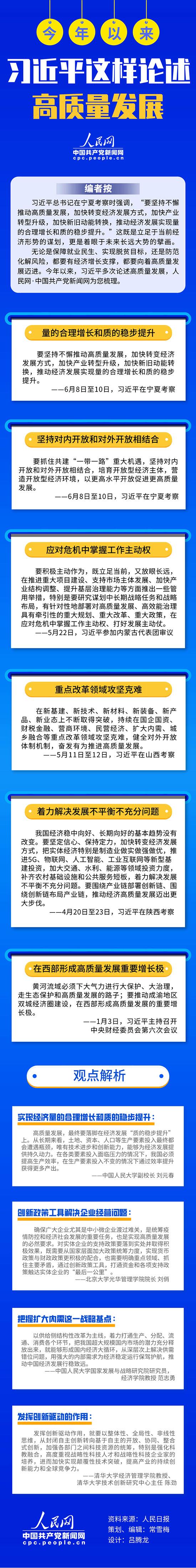 今年以来，习近平这样论述高质量发展