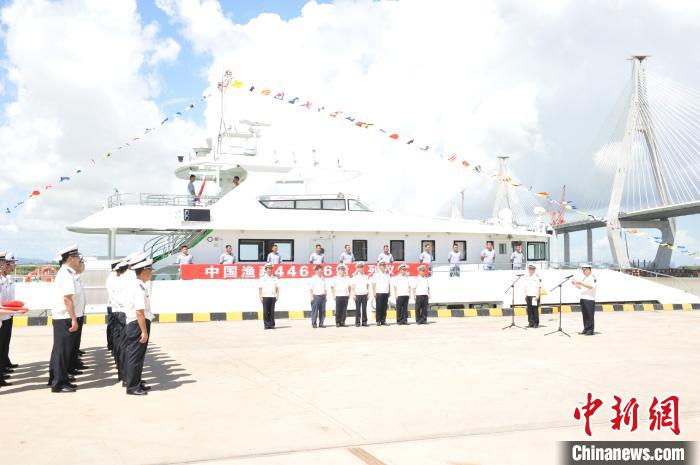 广东首艘160吨级高速海洋指挥船中国渔政44616船入列