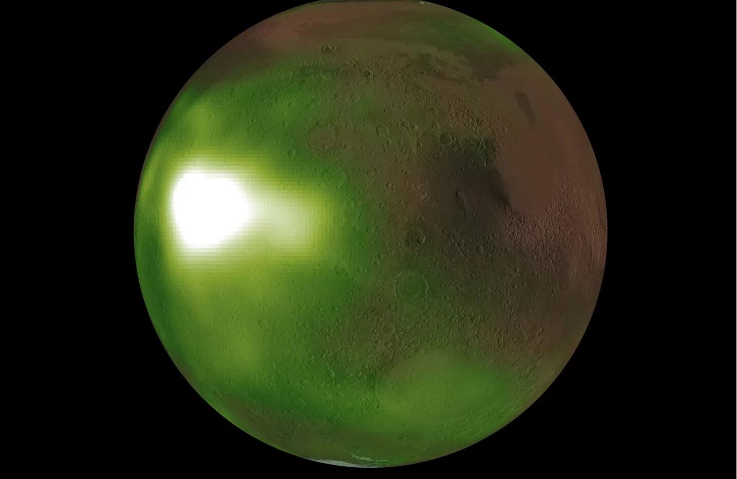 NASA 航天器成功捕捉到火星季节性紫外线脉冲