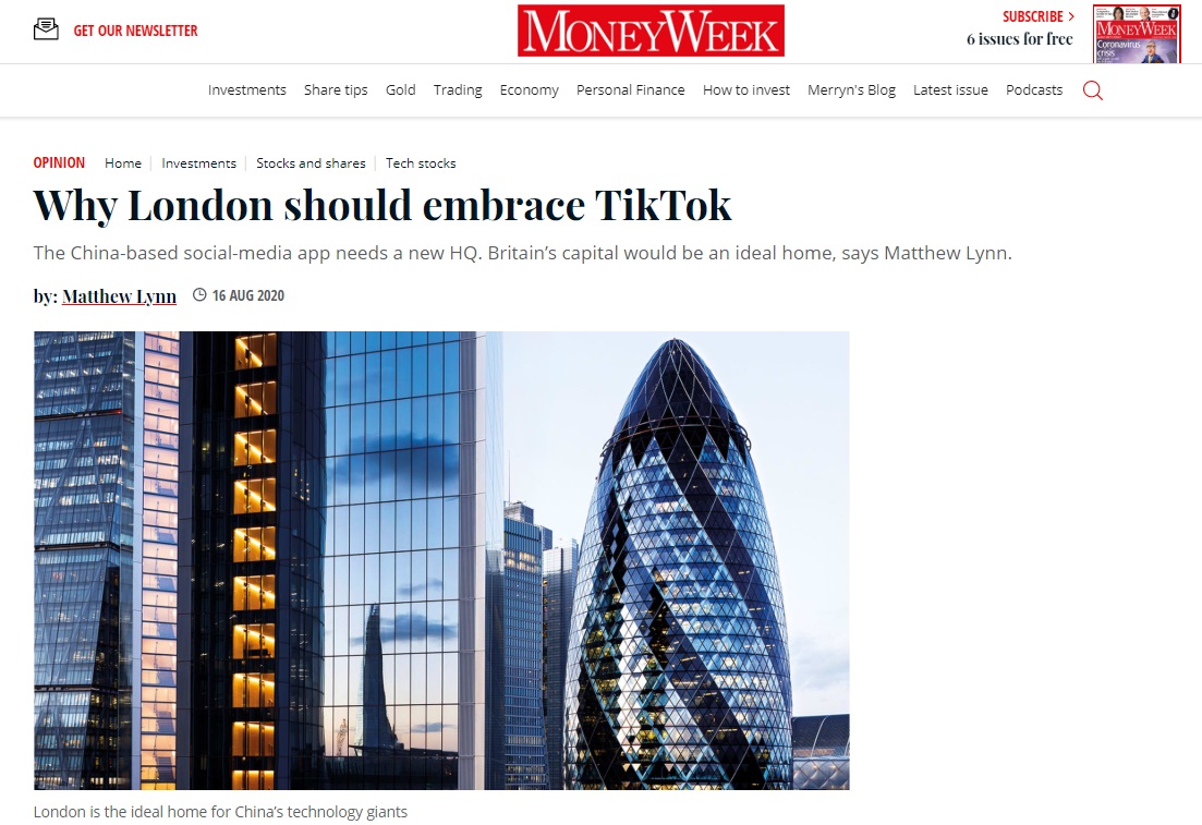 英媒：为什么伦敦应该欢迎 TikTok