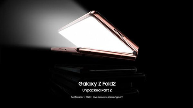 三星折叠屏手机Z Fold 2官宣：9月1日晚10点发布