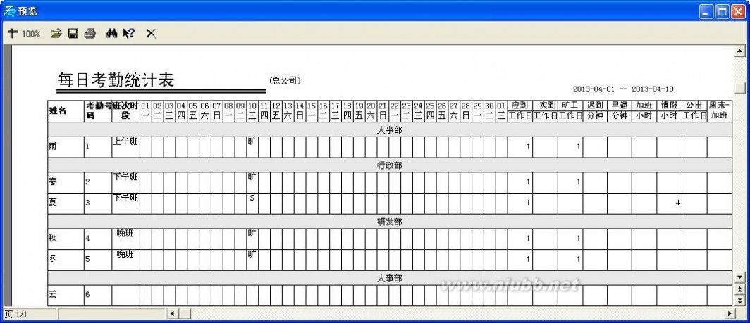 考勤管理系统 ZKTeco考勤管理系统使用说明书(1.5版)