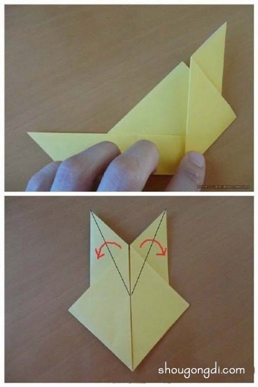 皮卡丘折纸 简单皮卡丘折纸方法 儿童折皮卡丘的折法