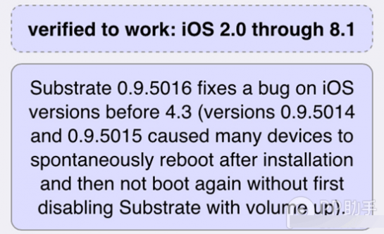 老越狱用户福音 Cydia Substrate更新修复旧固件bug