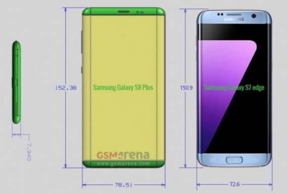 三星Galaxy S8/S8 Plus精确尺寸曝光
