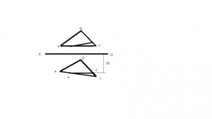 内作 在三角形ABC内作一直线平行于V面,且距V面20毫米