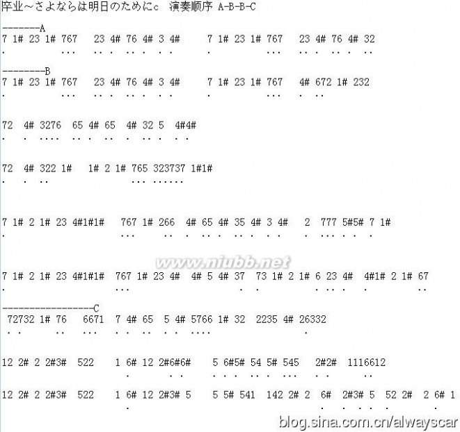 【曲谱】《卒业~さよならは明日のために》（《毕业，为了明天说再见》）