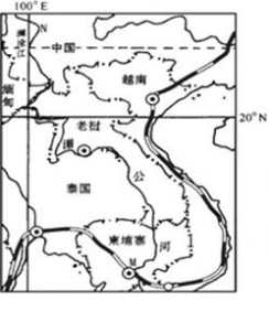 澜沧江湄公河地图 读澜沧江－湄公河流域示意图，回答下题。