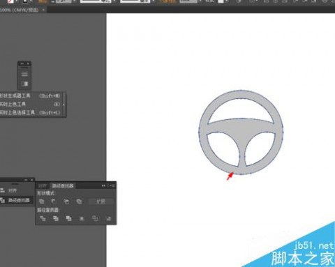 Ai绘制汽车方向盘的图标