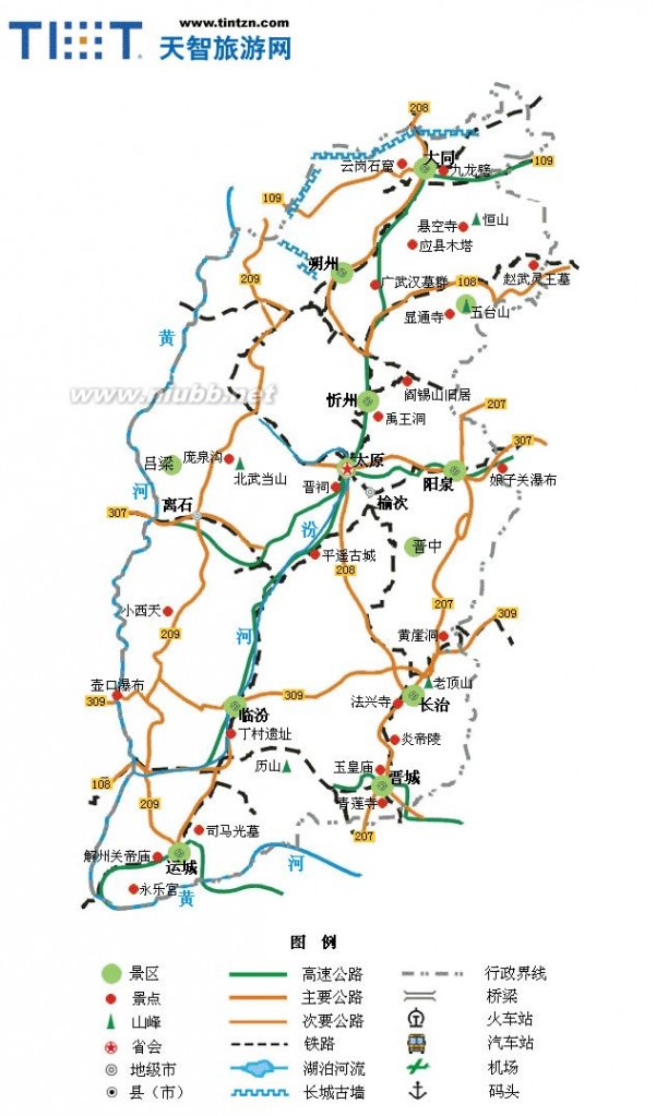 交通和景点大全：各省旅游简图_左岸右岸