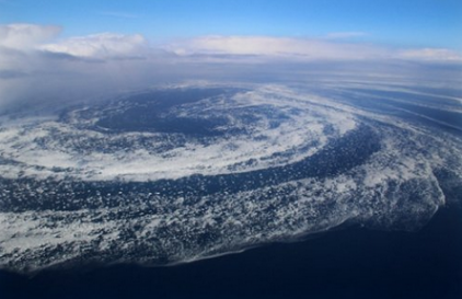 日本北海道暴雨 日本北海道现巨型流冰漩涡 十分罕见