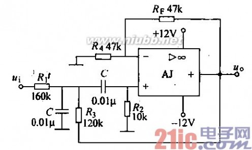 二阶带通滤波器 压控电压源二阶带通滤波器电路