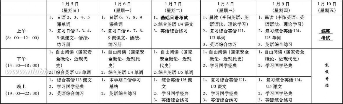 期末复习计划作文 期末复习计划