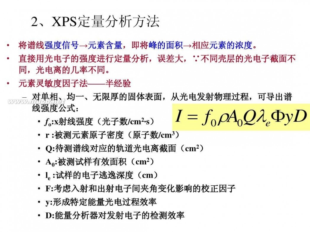 XPS XPS原理及分析