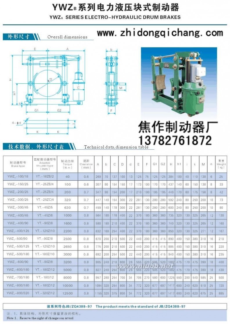 电力液压制动器 电力液压制动器