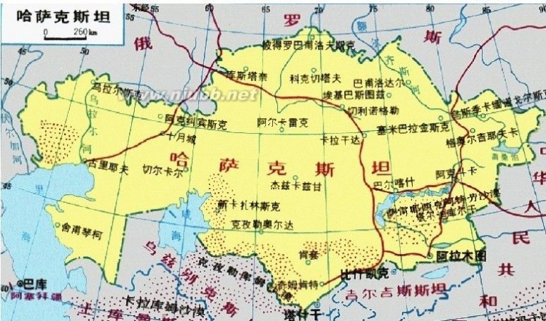哈萨克斯坦地图 哈萨克斯坦地图