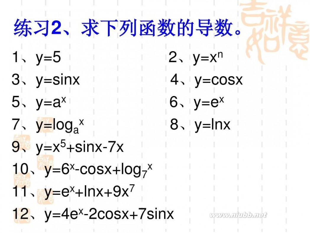 函数求导 复合函数求导