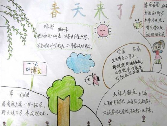 关于春天的图画 小学二年级画春天的图画