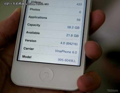 iOS 4.0+64GB iPhone4白色版工程机图赏