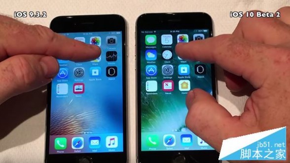 iOS10 beta2和iOS9.3.2速度流畅性对比：差距不大.png