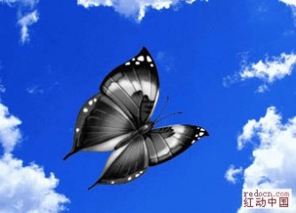 photoshop利用滤镜制作漂亮的云彩蝴蝶