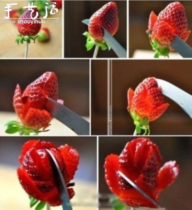雕花 简单有趣的草莓雕花教程