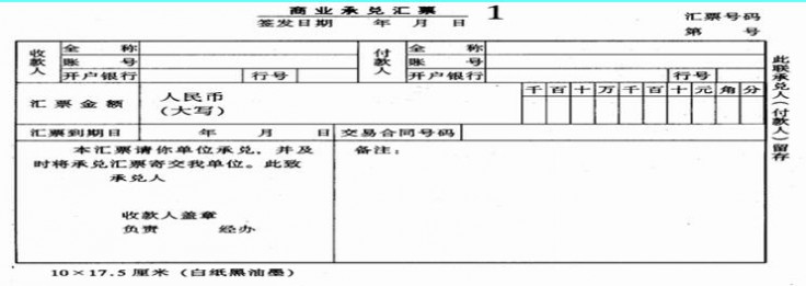 汇票样本 商业承兑汇票的样本及说明