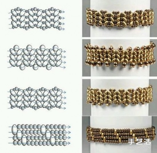 串珠手链 20种精美串珠手链的编织方法图纸
