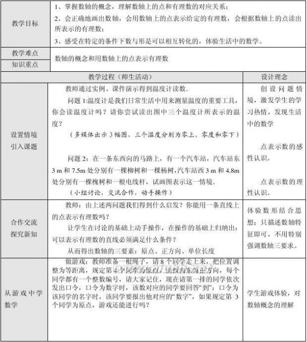 七年级上册数学 新课标人教版七年级数学上册教案全册