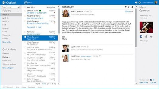 微软Hotmail更名Outlook 对接诸多社交网站