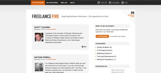 Freelance Five blog design
