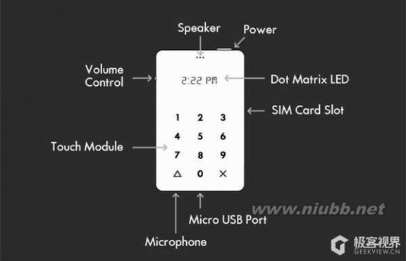 卡片手机 Light Phone:自称为史上最小超轻超薄“卡片手机”