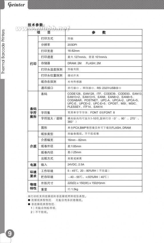 GP 佳博 GP-3120T 使用说明书