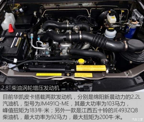 明君汽车 华凯皮卡 2016款 2.8T豪华型长轴JE493ZQ8