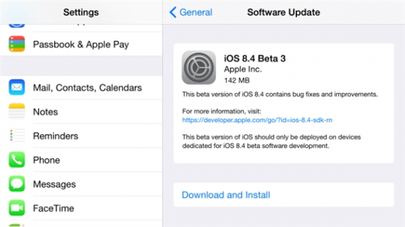 iOS 8.4 beta 3发布！