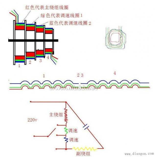 单相电机接线_ 单相电机正反转接线图_单相电机电容接线图_单相电机倒顺开关接线图_单相电机接线图