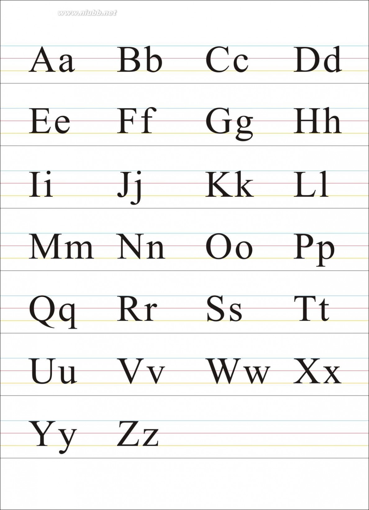 英语字母发音表 26个英文字母表及字母发音